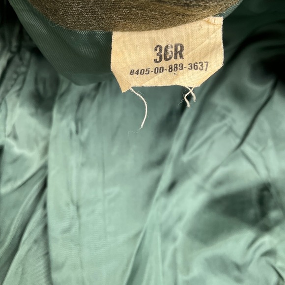 Abate US Marine Corps Overcoat Men 36R Green Military Dress Serge Coat Wool VTG - Picture 5 of 12